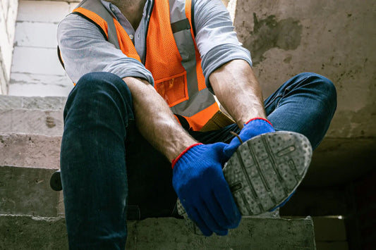 Construction worker with foot pain